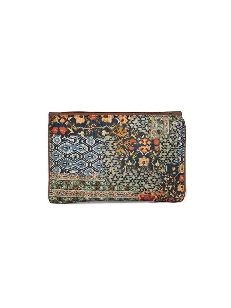 Globus Women Multi Green Ethnic Motifs Printed Envelope Wallet With Wrist Strap - Image 3